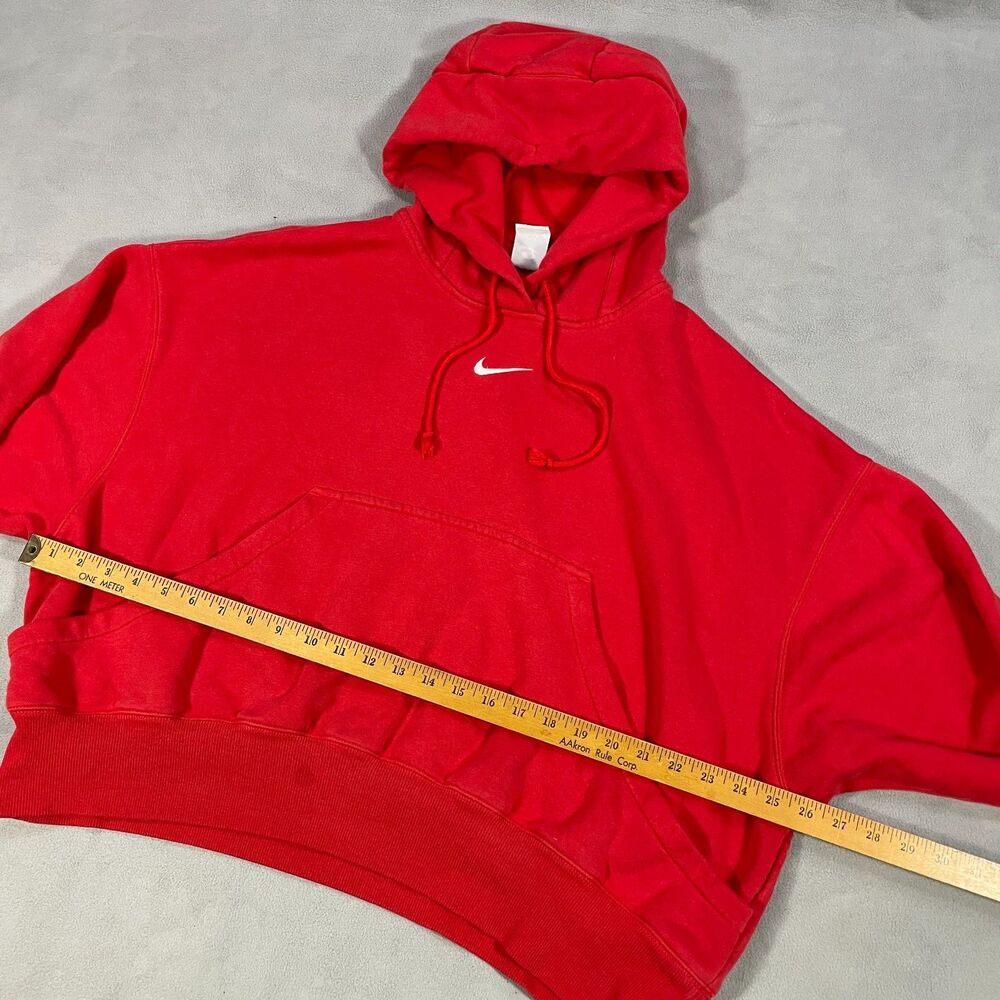 Nike Phoenix Fleece Womens Sz Small Oversized Pullover Hoodie Crop Center Swoosh - Picture 12 of 16